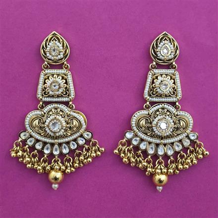 Antique Pearl Earring with Matte Gold Plating