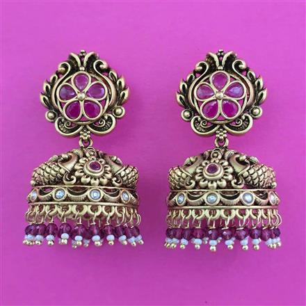 Antique Jhumki with Matte Gold Plating