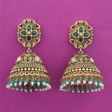 Antique Jhumki with Matte Gold Plating