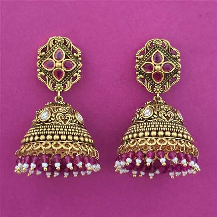 Antique Jhumki with Matte Gold Plating