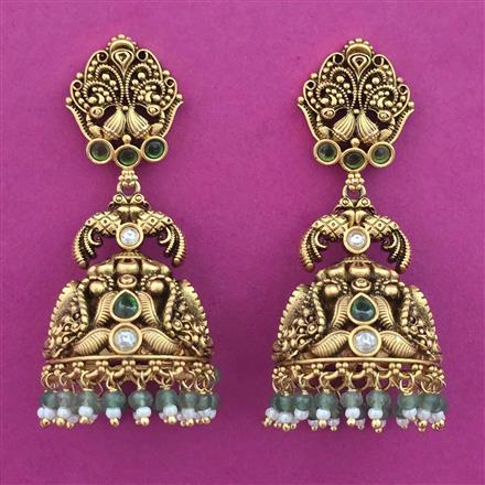 Antique Jhumki with Matte Gold Plating
