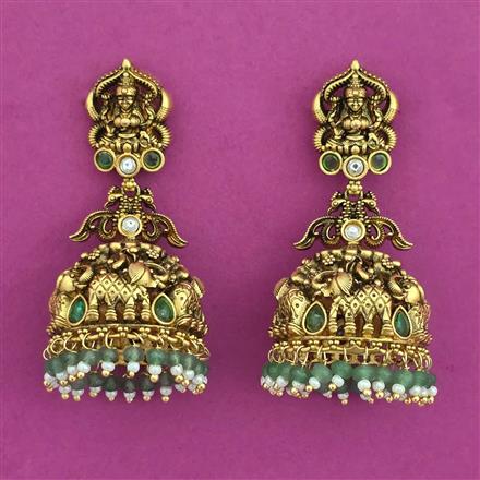Antique Jhumki with Matte Gold Plating
