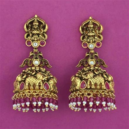 Antique Jhumki with Matte Gold Plating