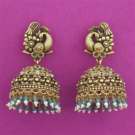 Antique Jhumki with Matte Gold Plating