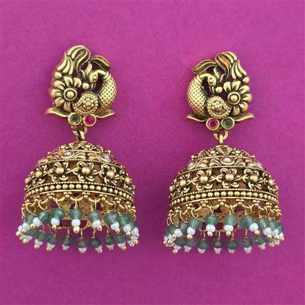 Antique Jhumki with Matte Gold Plating