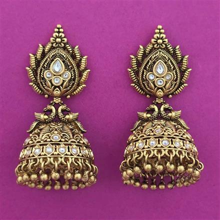 Antique Jhumki with Matte Gold Plating