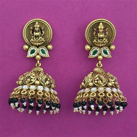 Antique Jhumki with Matte Gold Plating