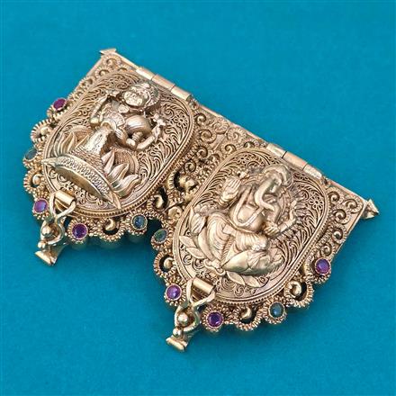 Antique Temple Sindoor Box with Matte Gold Plating