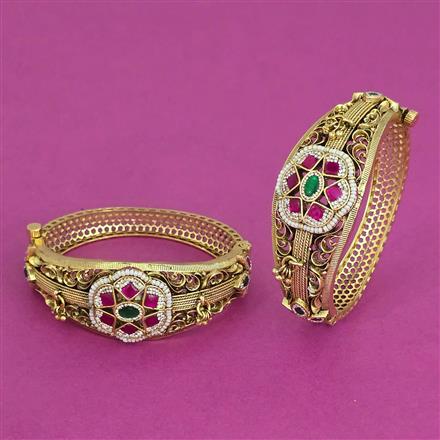 Antique Pearl Bangles with Matte Gold Plating