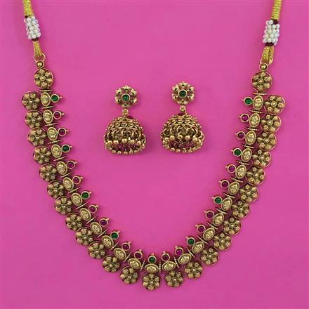 Antique Classic Necklace with Matte Gold Plating