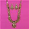 Antique Long Necklace with Matte Gold Plating