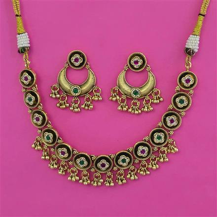 Antique Classic Necklace with Matte Gold Plating