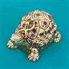 Antique Birds Sindoor Box with Matte Gold Plating