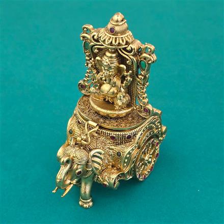 Antique Temple Sindoor Box with Matte Gold Plating