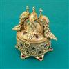 Antique Birds Sindoor Box with Matte Gold Plating