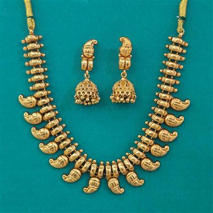 Antique Plain Gold Necklace with Matte Gold Plating