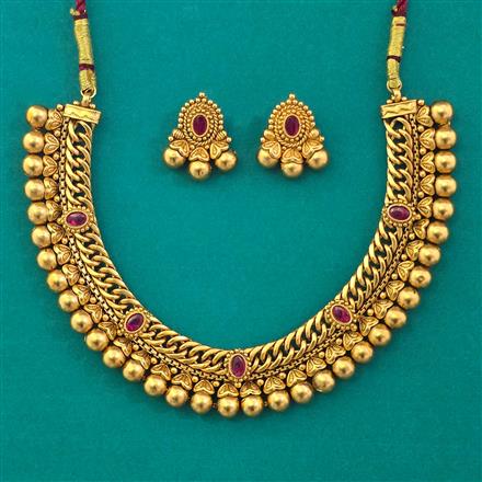 Antique Classic Necklace with Matte Gold Plating