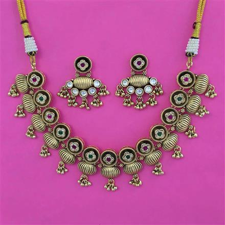 Antique Classic Necklace with Matte Gold Plating