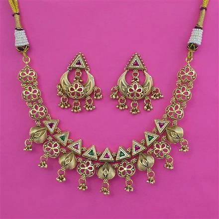 Antique Classic Necklace with Matte Gold Plating