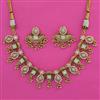 Antique Pearl Necklace with Matte Gold Plating