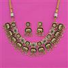 Antique Pearl Necklace with Matte Gold Plating