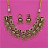 Antique Pearl Necklace with Matte Gold Plating