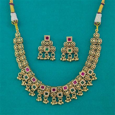 Antique Classic Necklace with Matte Gold Plating