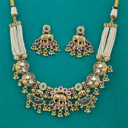 Antique Heritage Necklace with Matte Gold Plating