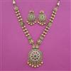 Antique Long Necklace with Matte Gold Plating