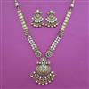 Antique Long Necklace with Matte Gold Plating