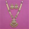 Antique Long Necklace with Matte Gold Plating