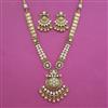 Antique Long Necklace with Matte Gold Plating