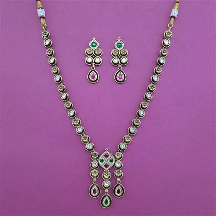 Antique Classic Necklace with Matte Gold Plating