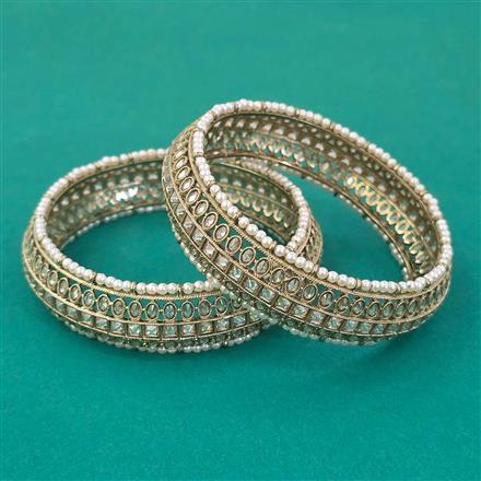 Antique Pearl Bangles with Mehndi Plating
