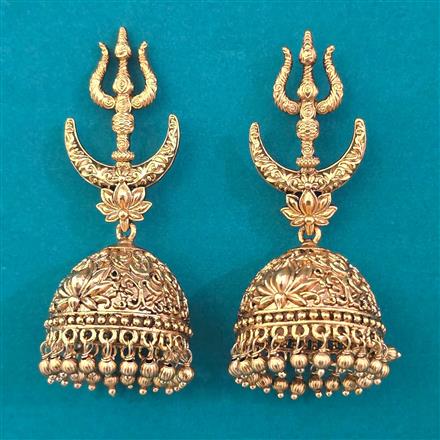 Antique Jhumki with Matte Gold Plating