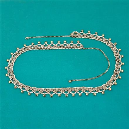 Antique Pearl Belt with Mehndi Plating