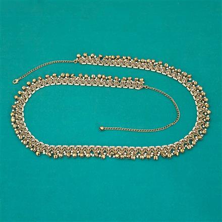 Antique Pearl Belt with Mehndi Plating