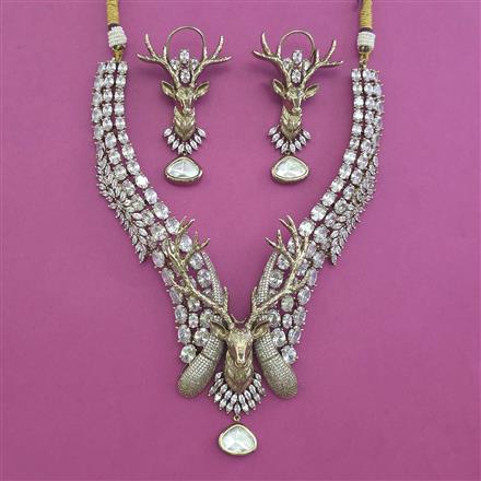 Antique Birds Necklace with Mehndi Plating