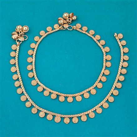 Antique Plain Gold Payal with Gold Plating