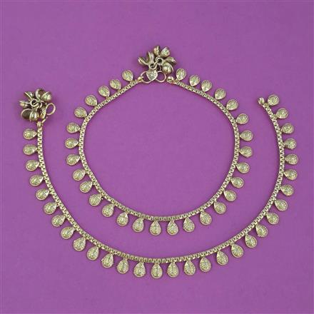 Antique Plain Gold Payal with Gold Plating