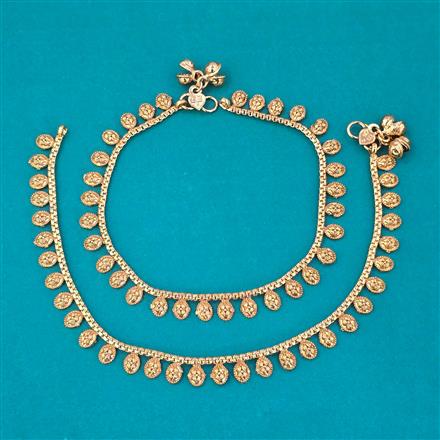 Antique Plain Gold Payal with Gold Plating