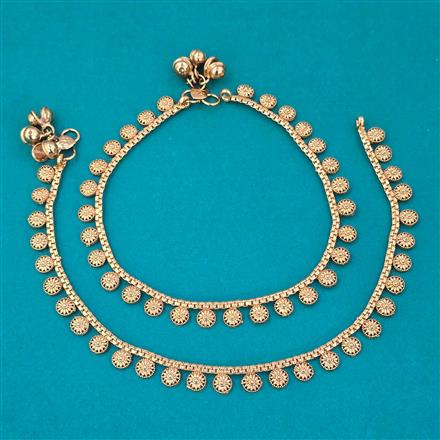 Antique Plain Gold Payal with Gold Plating