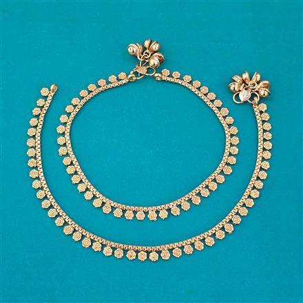 Antique Plain Gold Payal with Gold Plating