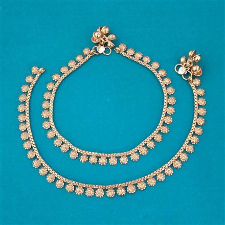 Antique Plain Gold Payal with Gold Plating