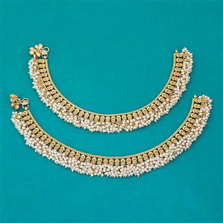 Antique Pearl Payal with Gold Plating