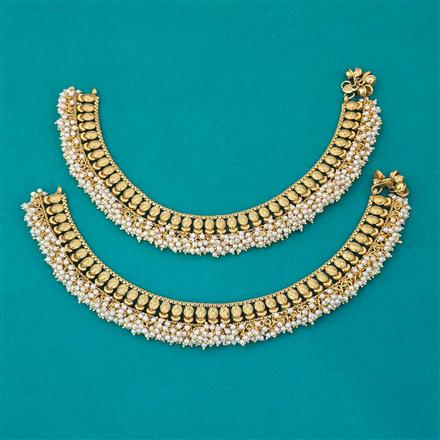 Antique Pearl Payal with Gold Plating