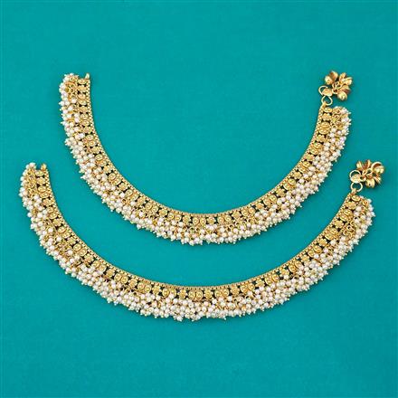 Antique Pearl Payal with Gold Plating