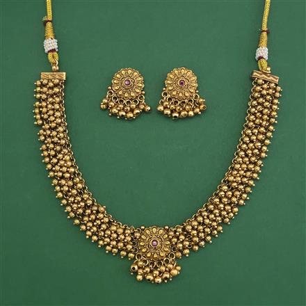 Antique Classic Necklace with Matte Gold Plating