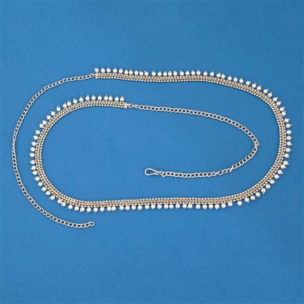 Antique Pearl Belt with Rhodium Plating