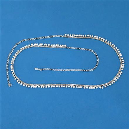 Antique Pearl Belt with Rhodium Plating